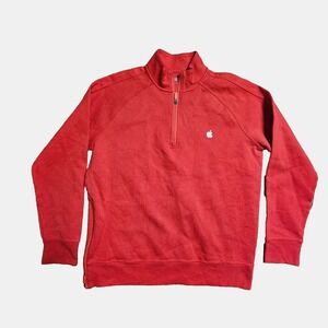 Apple Store Mens Quarter Zip Employee Uniform‎ Pullover Sweatshirt Jacket M Logo